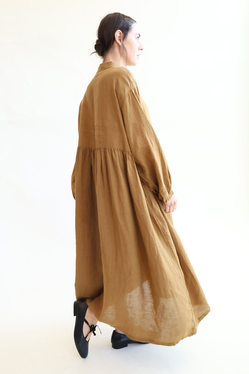 French Linen Dress Camel