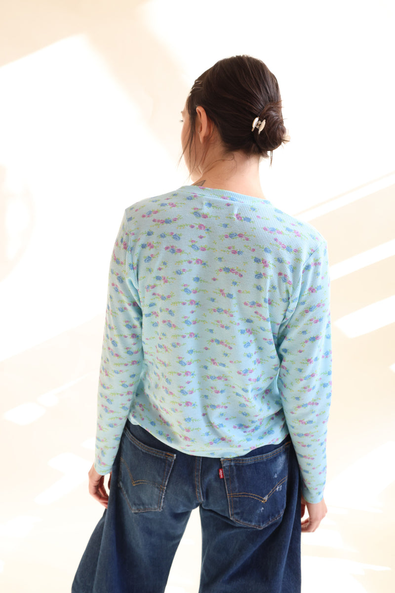 Long Sleeve Perfect Tee Blue Floral