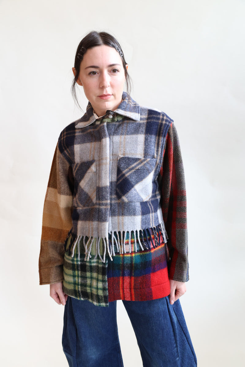 Fringe Plaid Ardmore Jacket OOAK