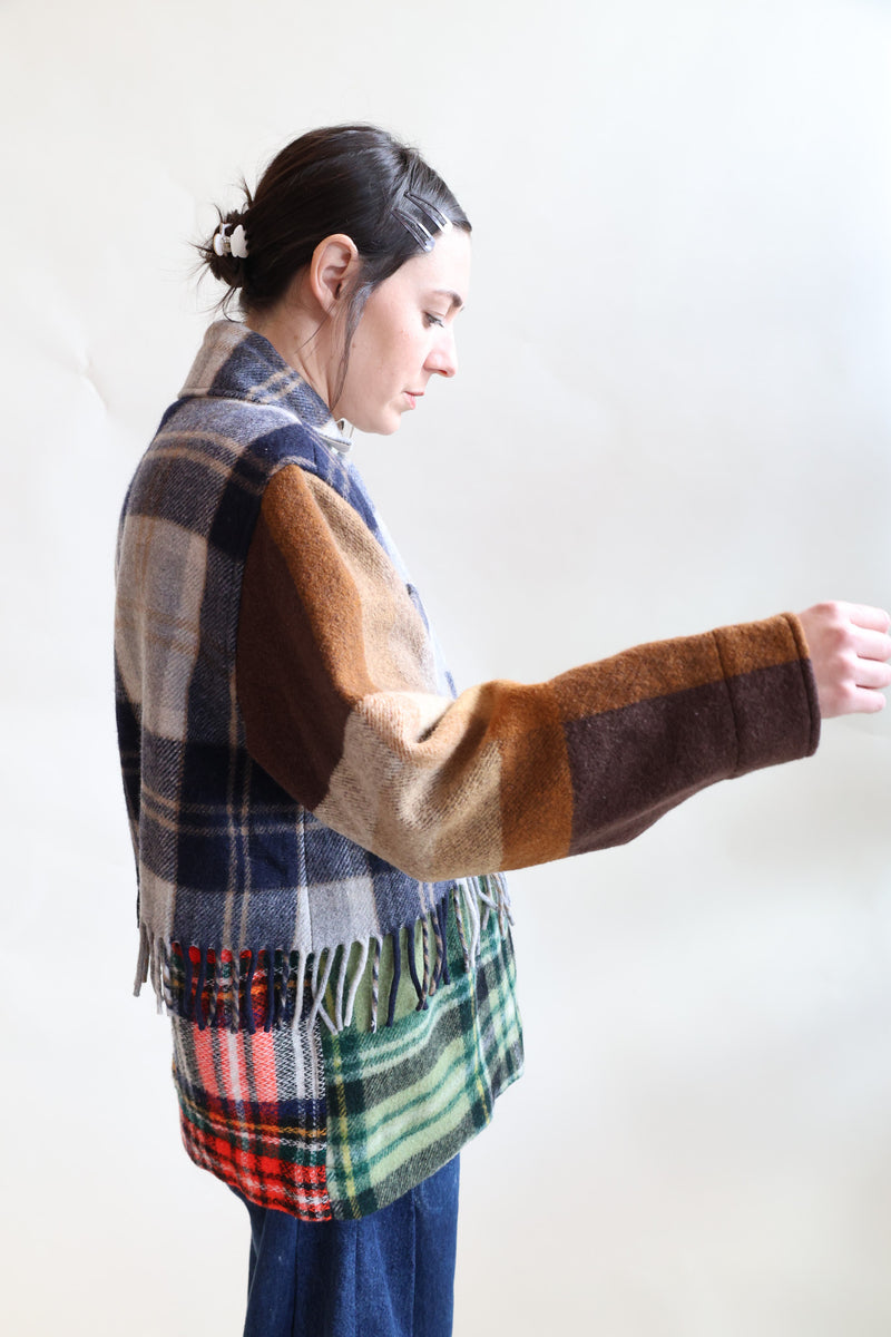 Fringe Plaid Ardmore Jacket OOAK