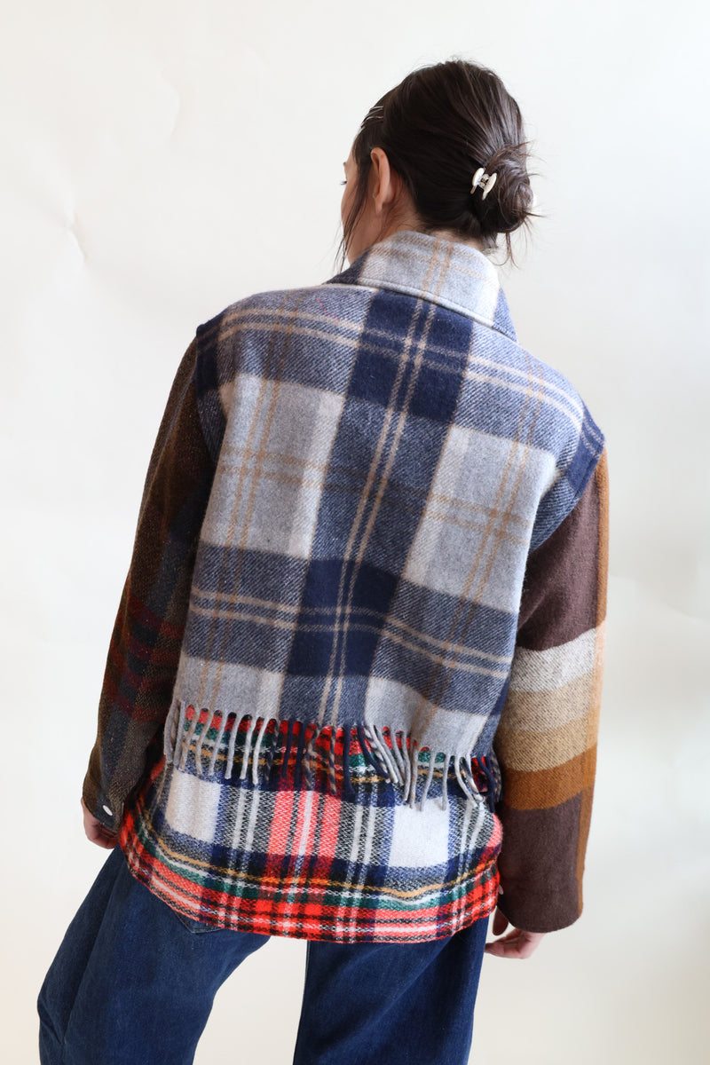 Fringe Plaid Ardmore Jacket OOAK