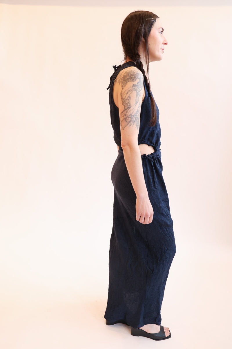Gathered Cutout Maxi Dress Midnight Gathered Cutout Maxi Dress Midnight