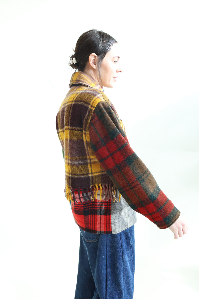 Fringe Plaid Ardmore Jacket OOAK