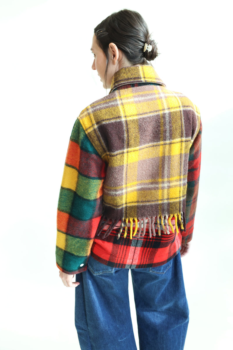 Fringe Plaid Ardmore Jacket OOAK