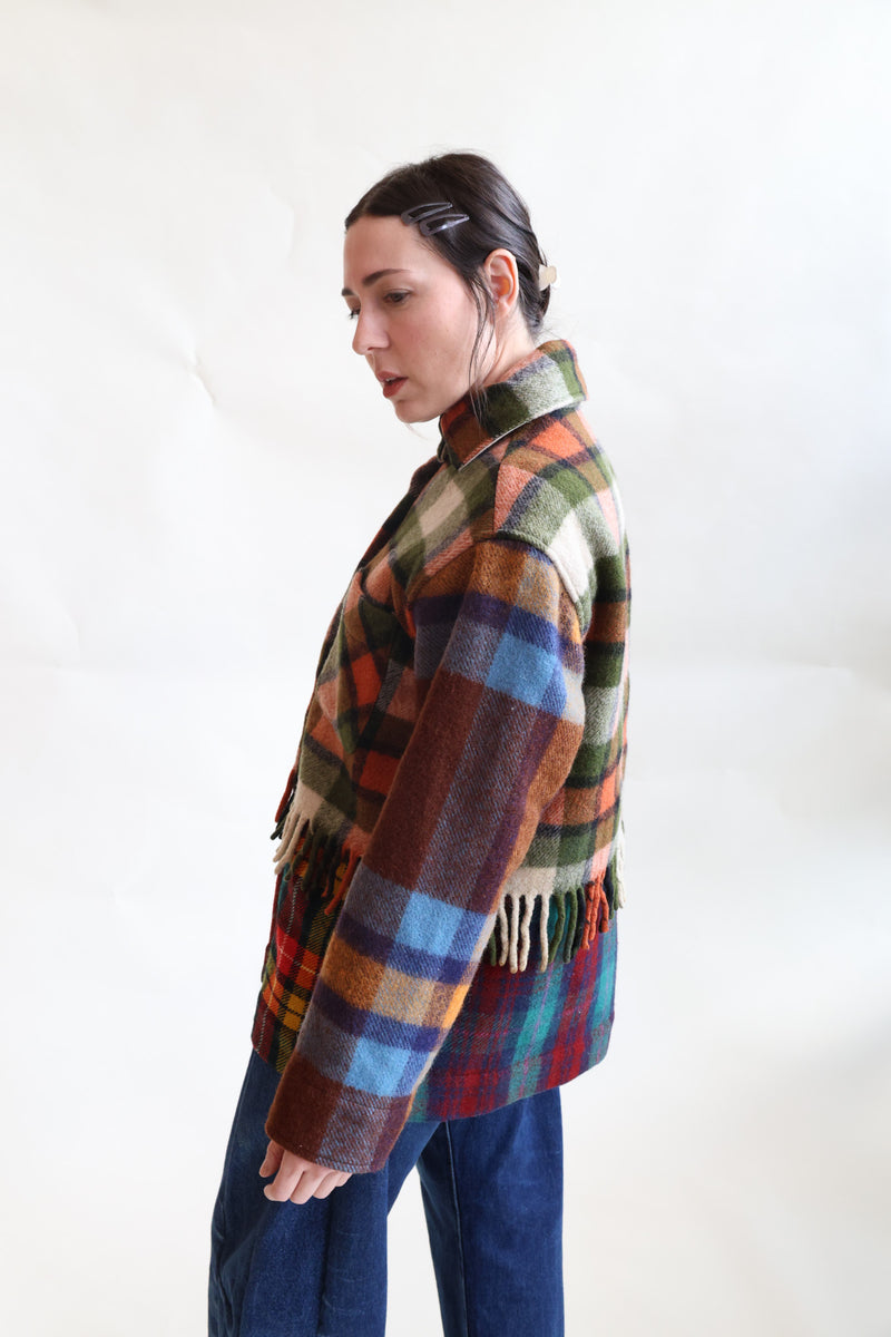 Fringe Plaid Ardmore Jacket OOAK