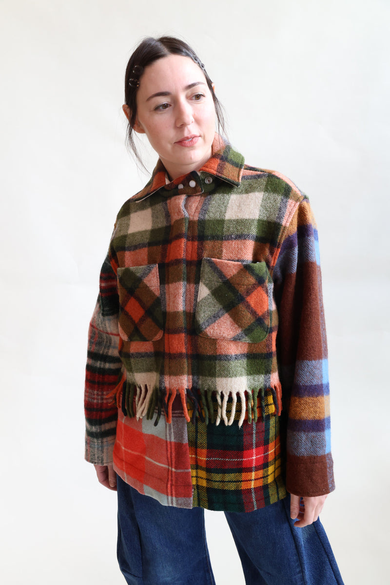 Fringe Plaid Ardmore Jacket OOAK