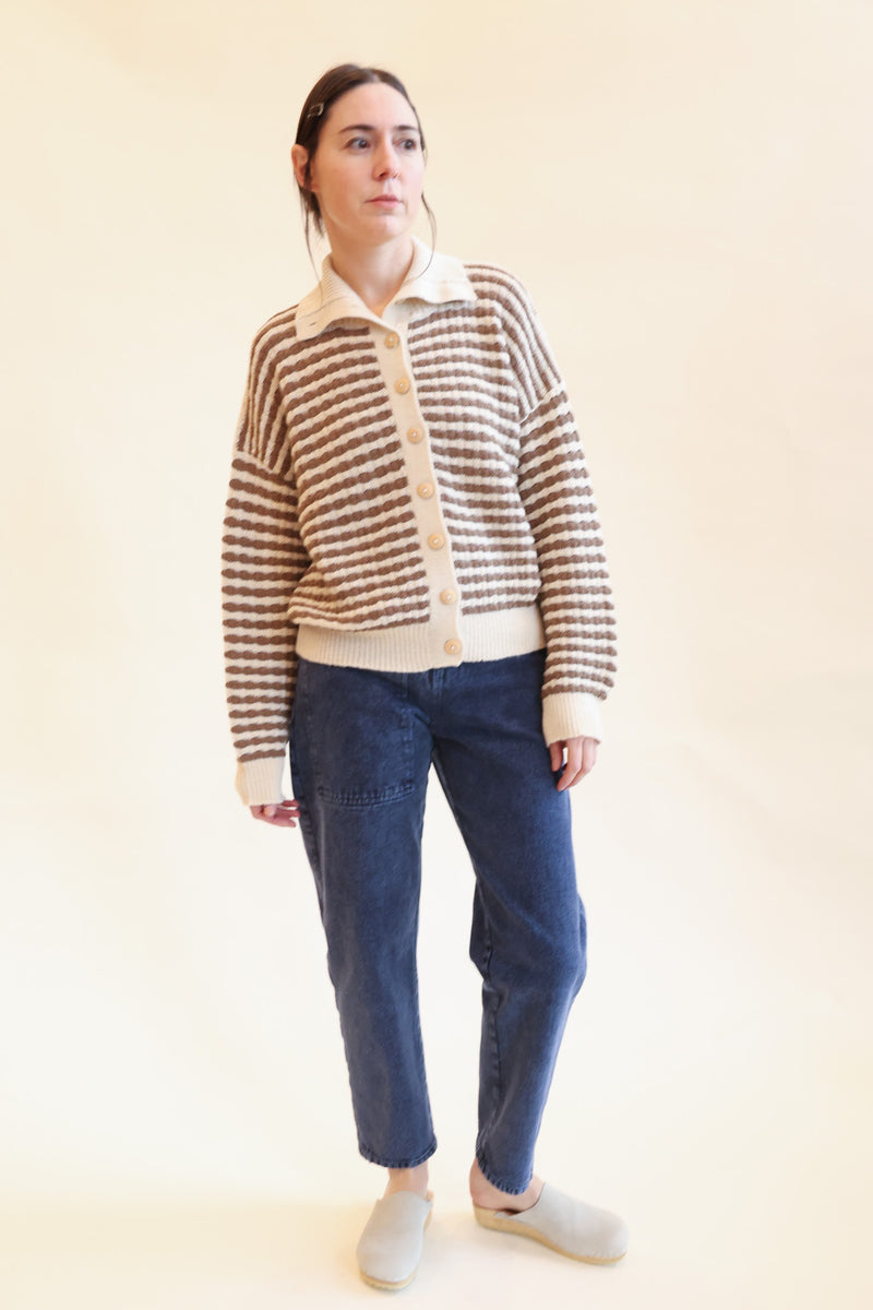 Lattice Cardigan Striped