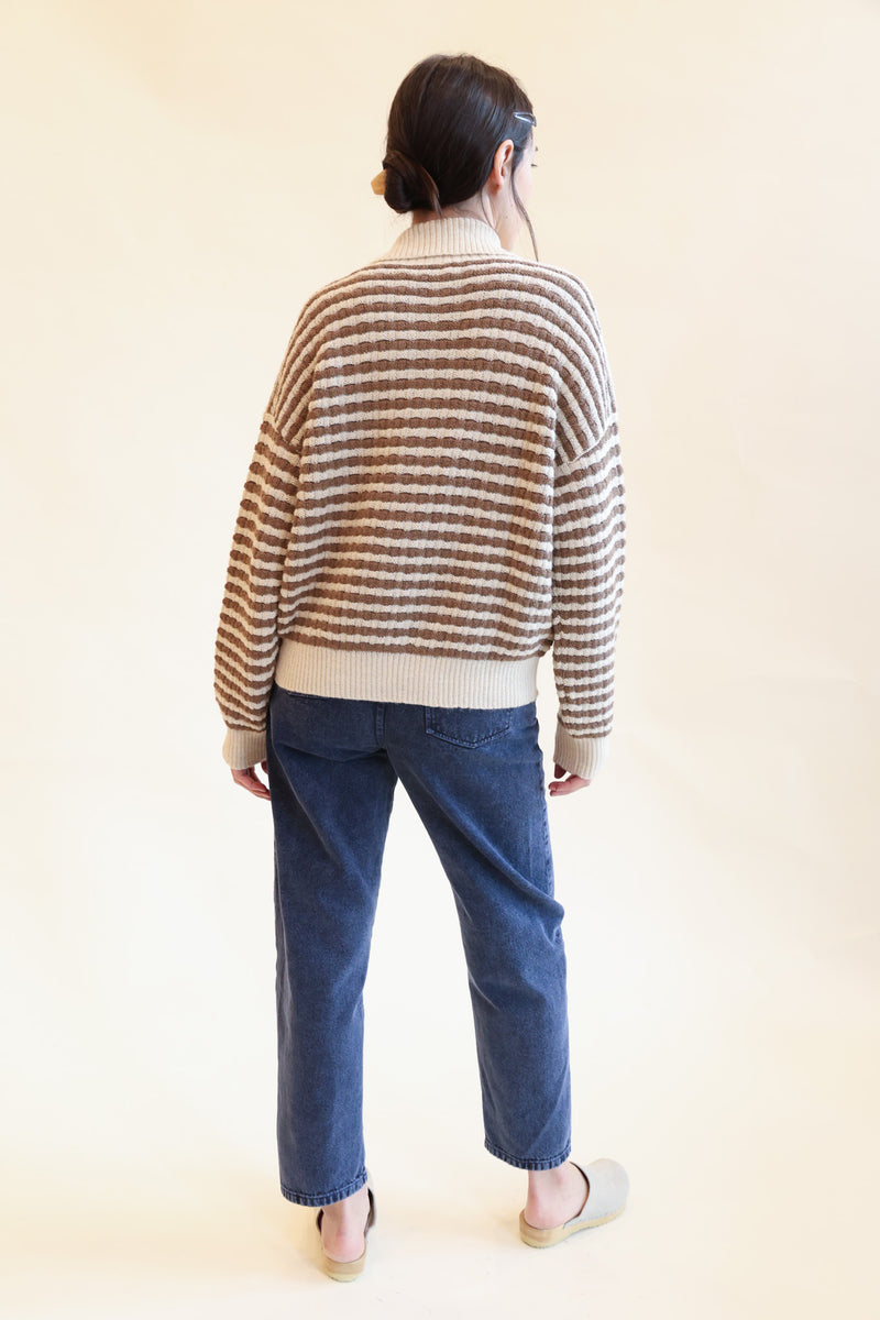Lattice Cardigan Striped