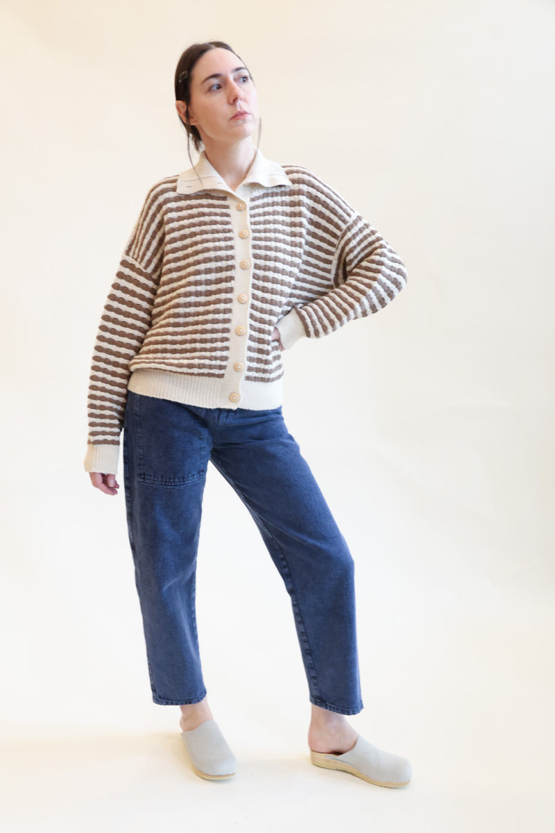 Lattice Cardigan Striped