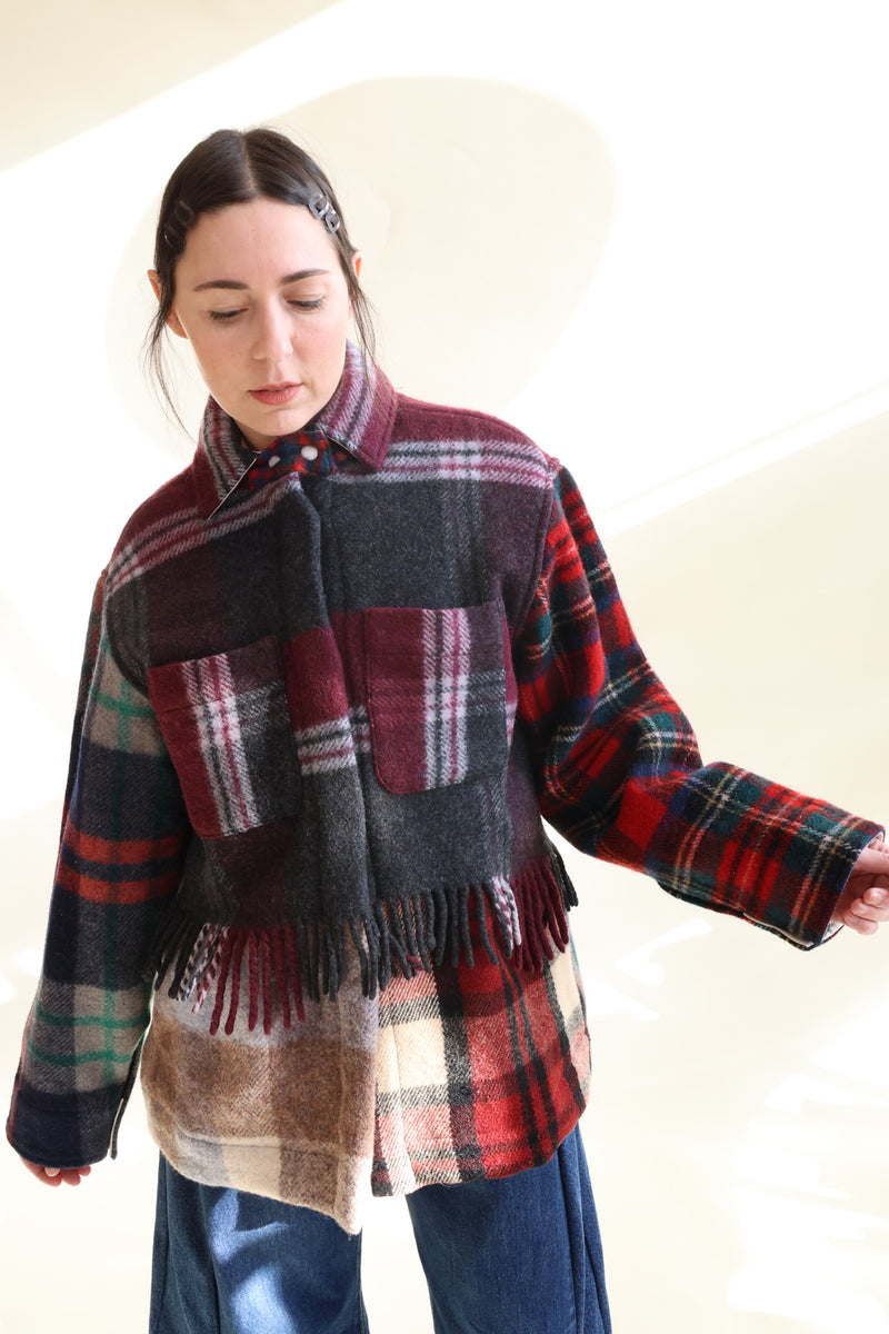 Fringe Plaid Ardmore Jacket OOAK