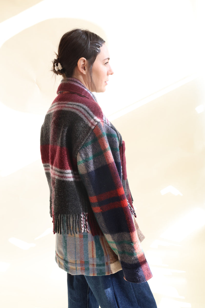 Fringe Plaid Ardmore Jacket OOAK