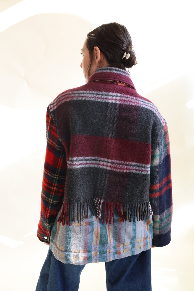 Fringe Plaid Ardmore Jacket OOAK