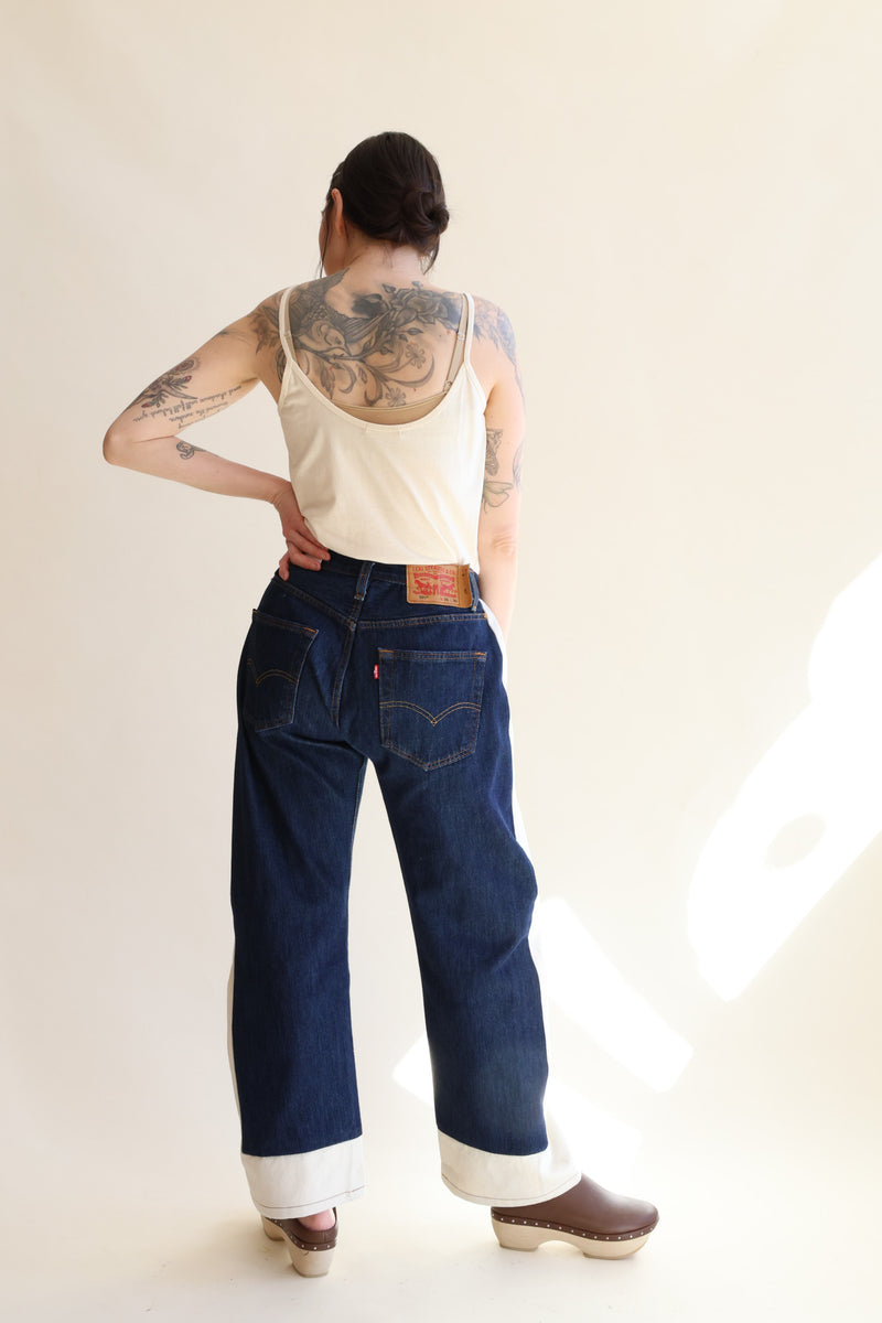 Reworked Slouch Jean Vintage Indigo and Natural