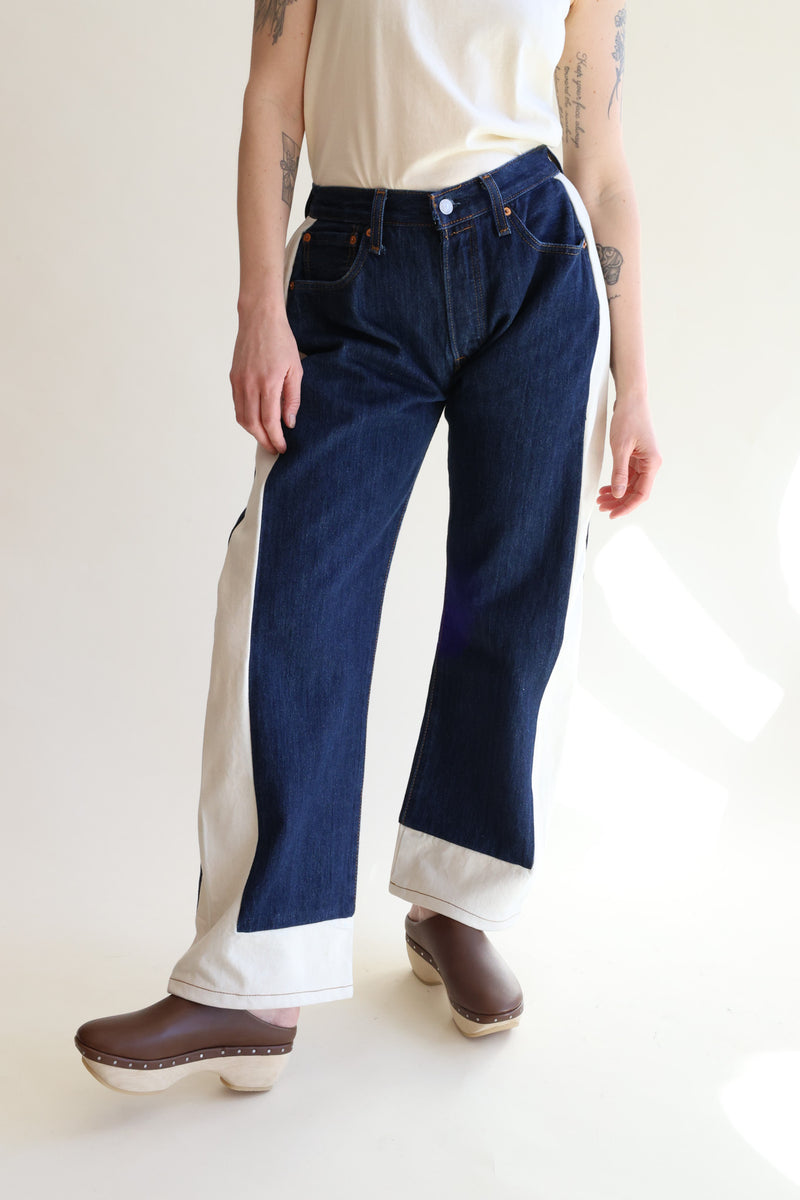 Reworked Slouch Jean Vintage Indigo and Natural