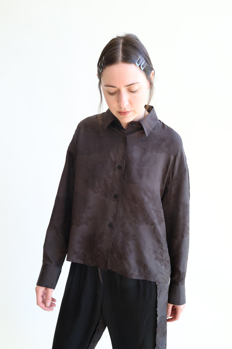 Jacquard Classic Shirt Dark Brown