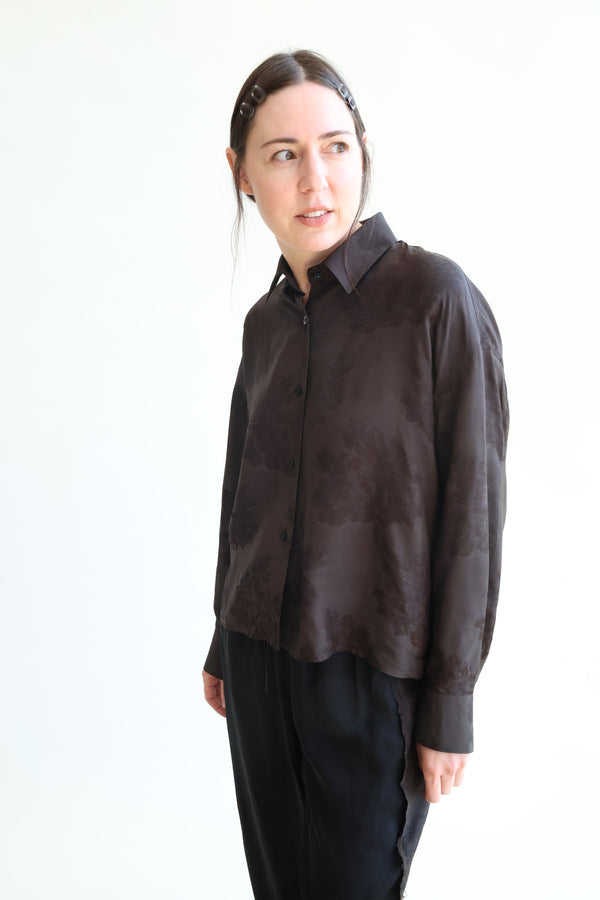 Jacquard Classic Shirt Dark Brown