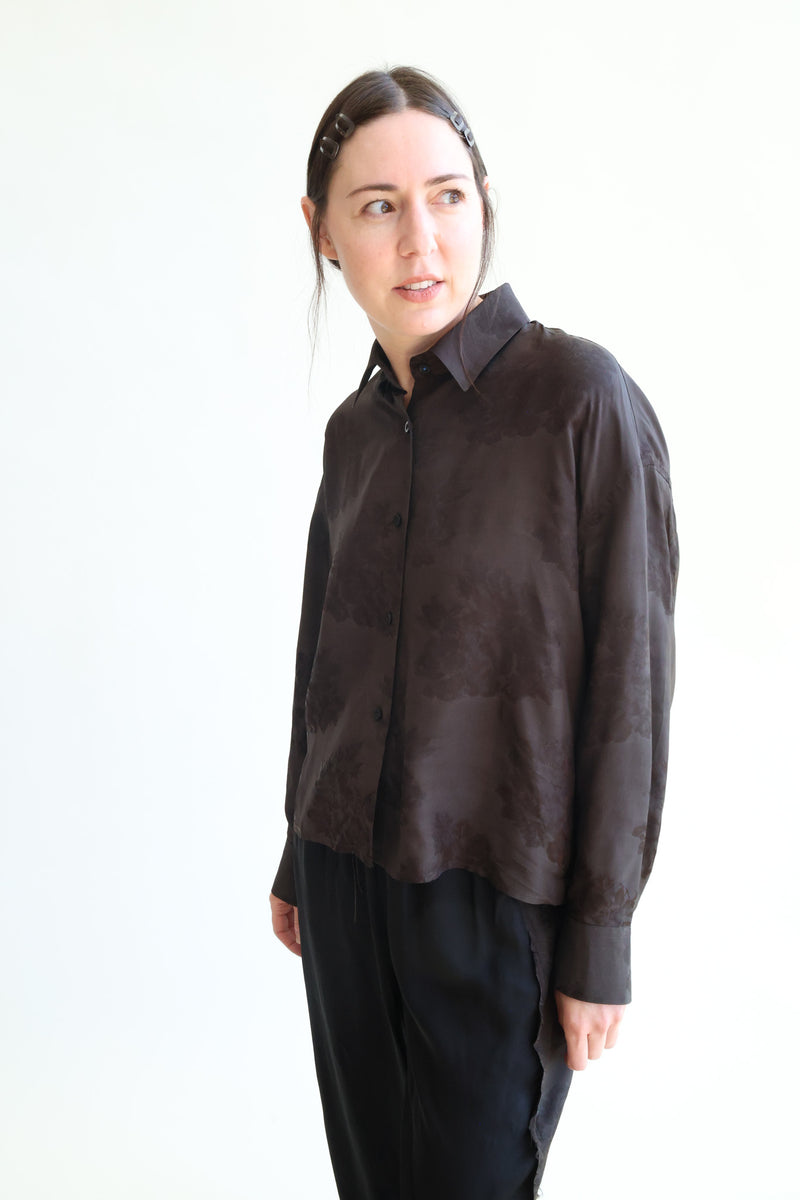 Jacquard Classic Shirt Dark Brown