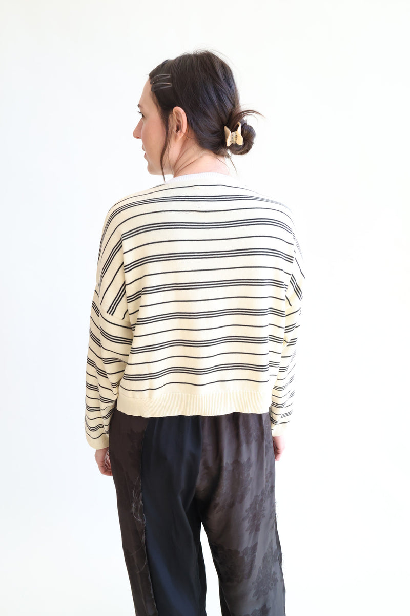 Organic Cotton Polo Sweater Stripe