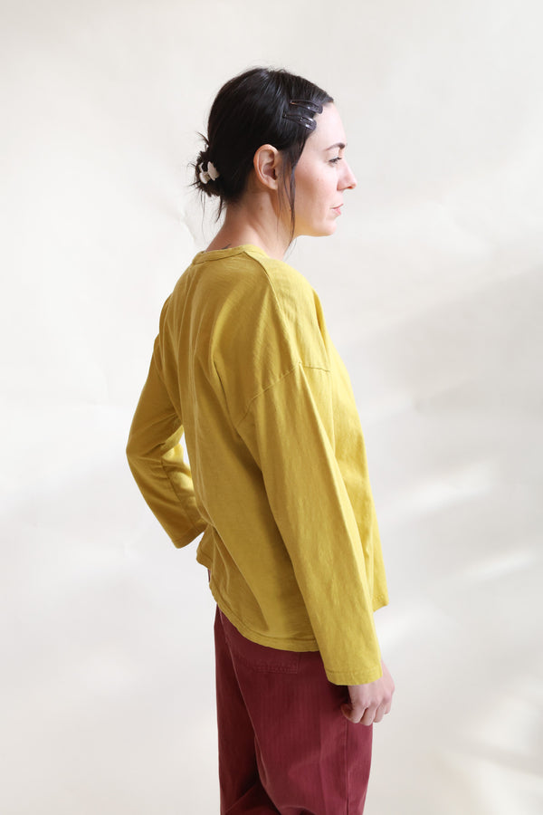 Cotton Knit Pullover Mustard