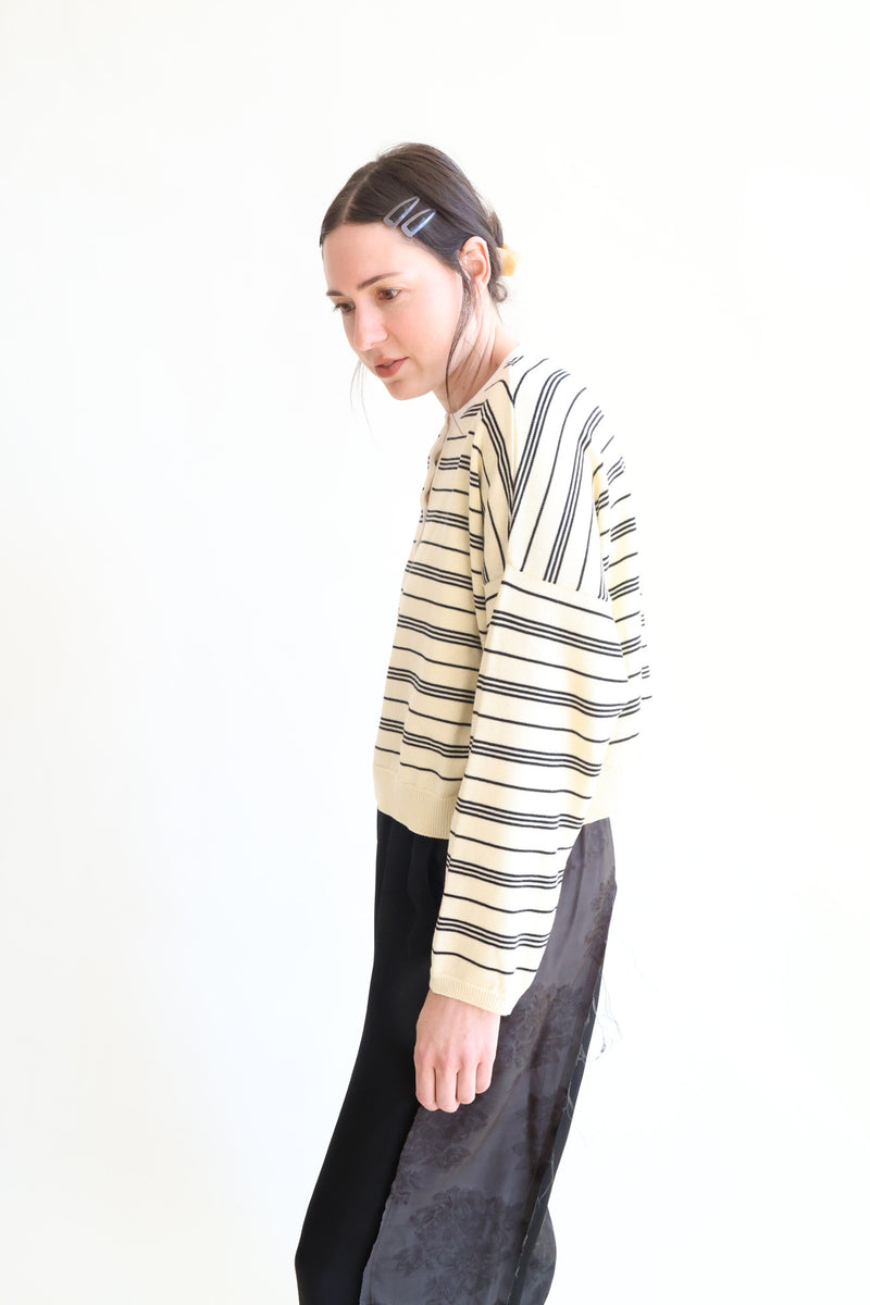 Organic Cotton Polo Sweater Stripe