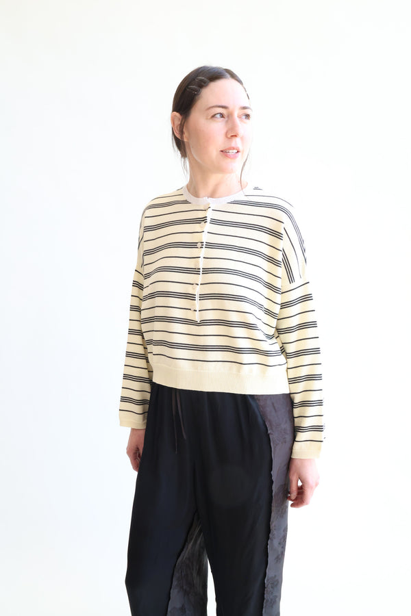 Organic Cotton Polo Sweater Stripe