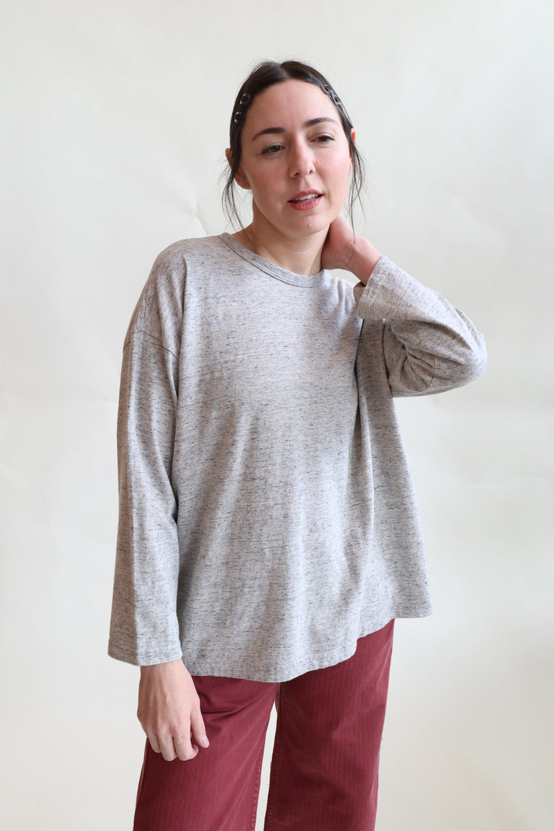 Cotton Knit Pullover Gray