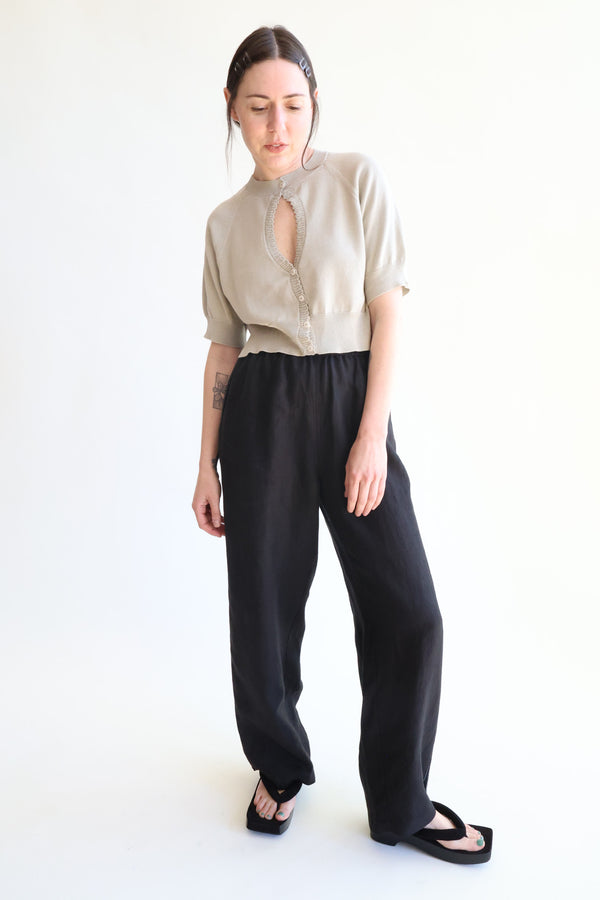 Organic Cotton Cut-Out Top Pearl Grey