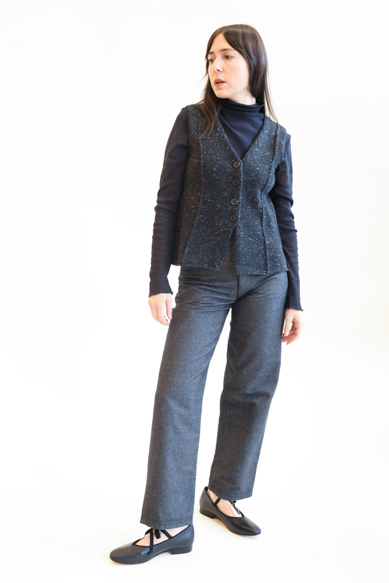Seamed Vest Charcoal
