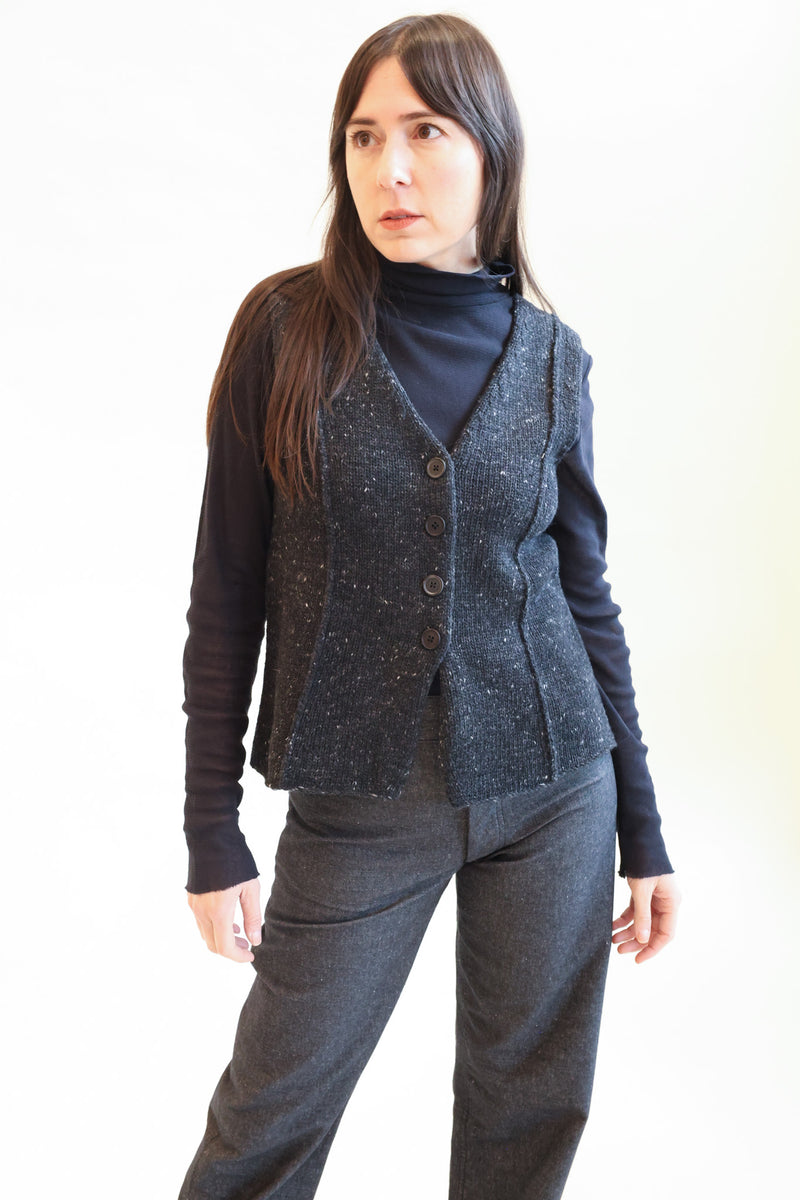 Seamed Vest Charcoal