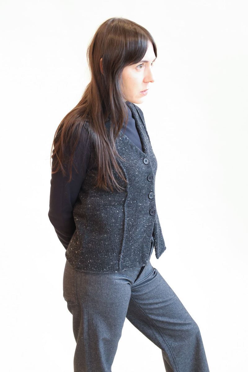 Seamed Vest Charcoal