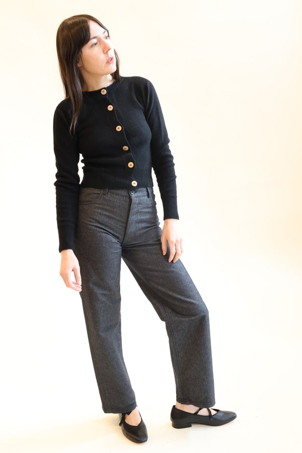 Tier Cardigan Recycled Cashmere Black