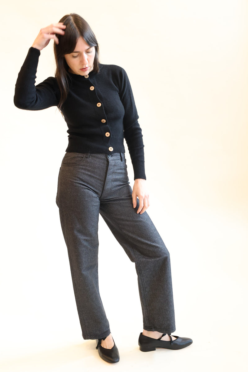 Tier Cardigan Recycled Cashmere Black