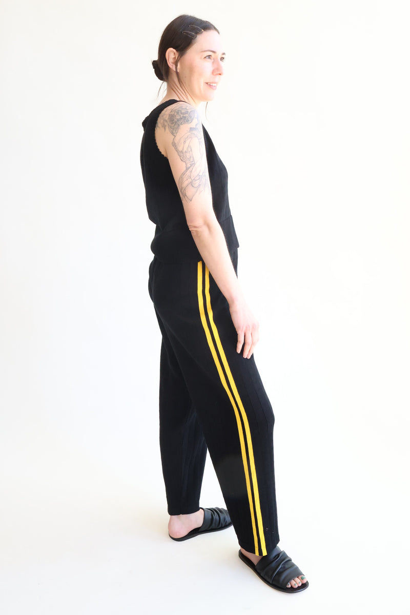 Organic Cotton Pointelle Pants Black