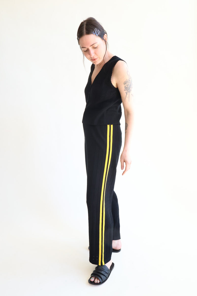 Organic Cotton Pointelle Pants Black