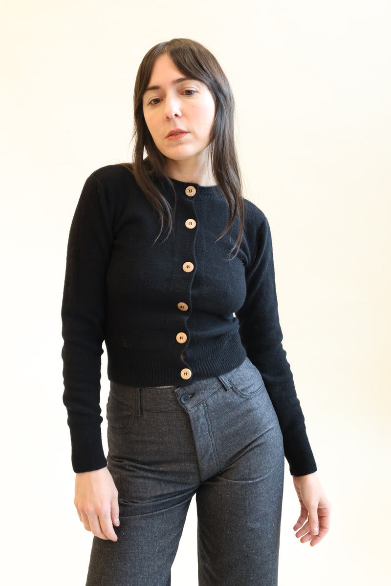 Tier Cardigan Recycled Cashmere Black