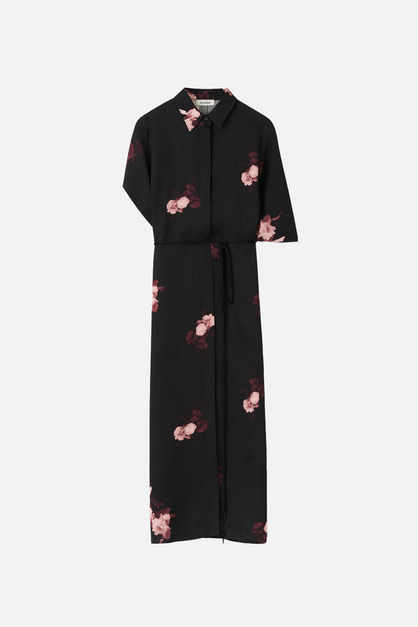 Fay Bouquet Chine Dress WIne/Black