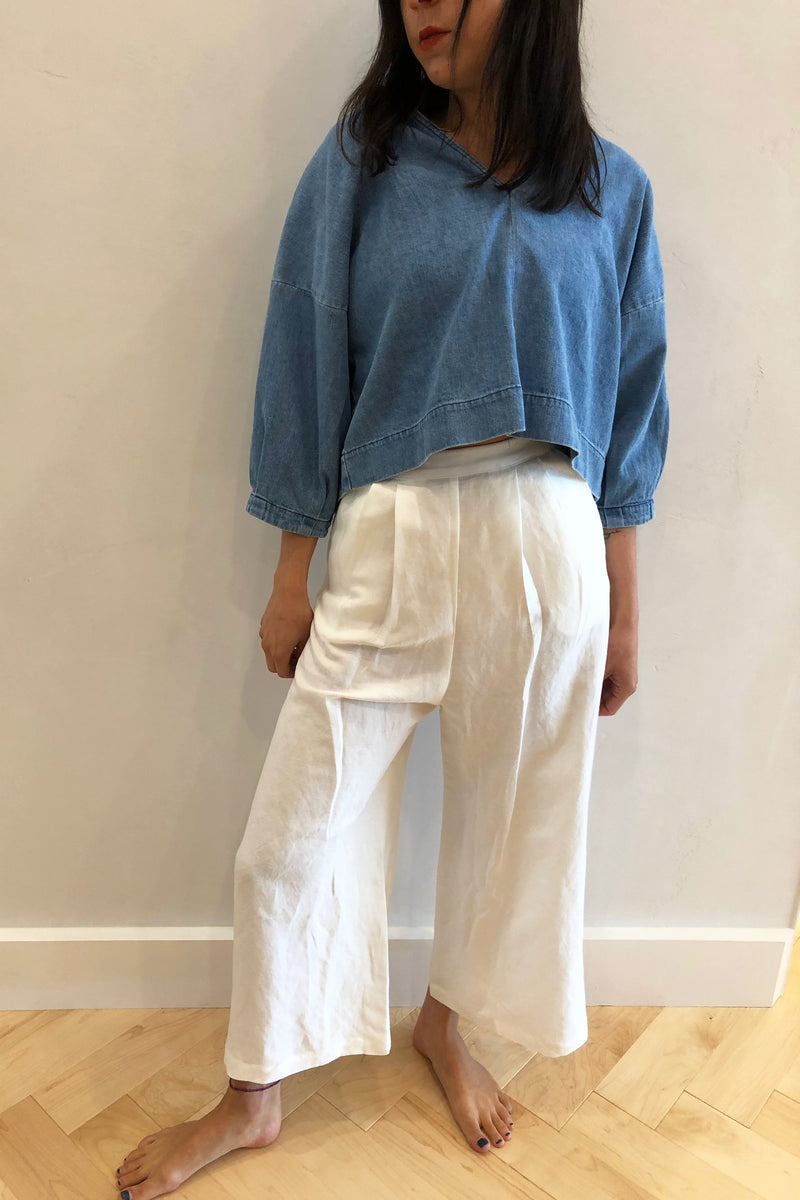 Crop Culotte White