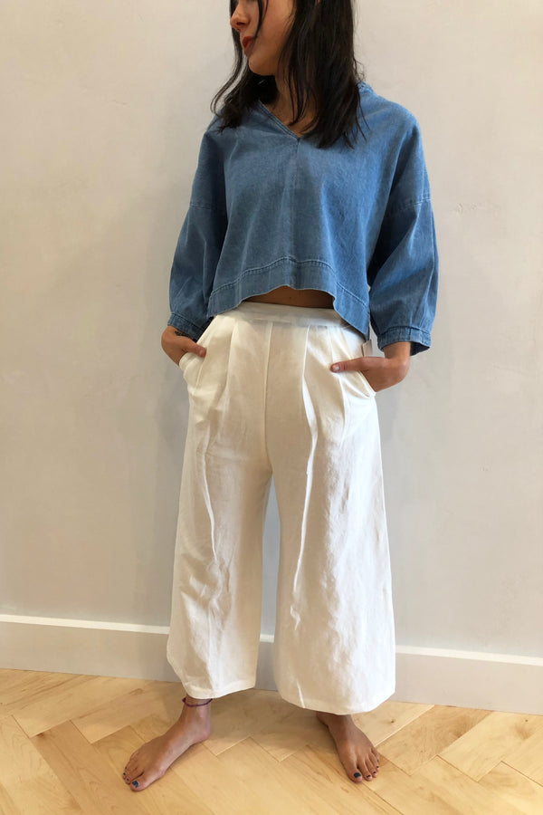 Crop Culotte White