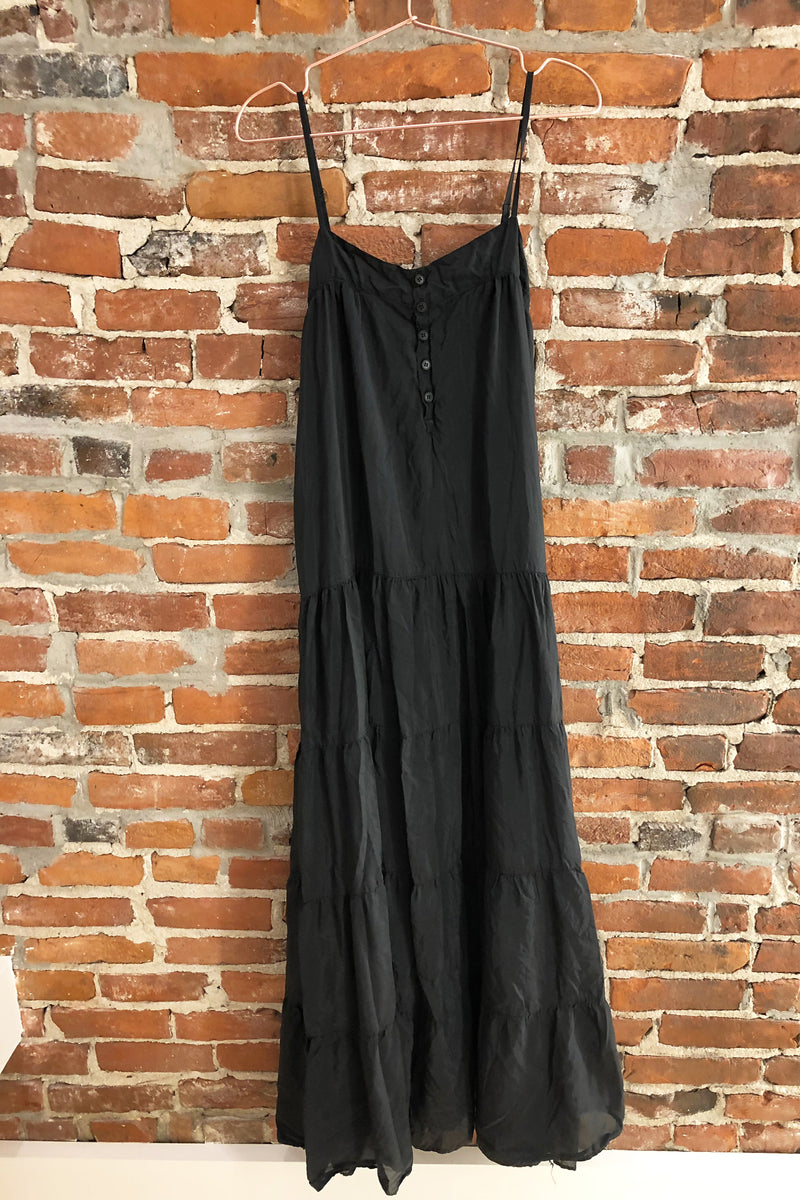 Jessa Dress Black Cotton Silk