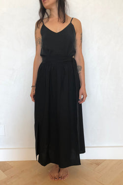 Camisole Black Silk Linen