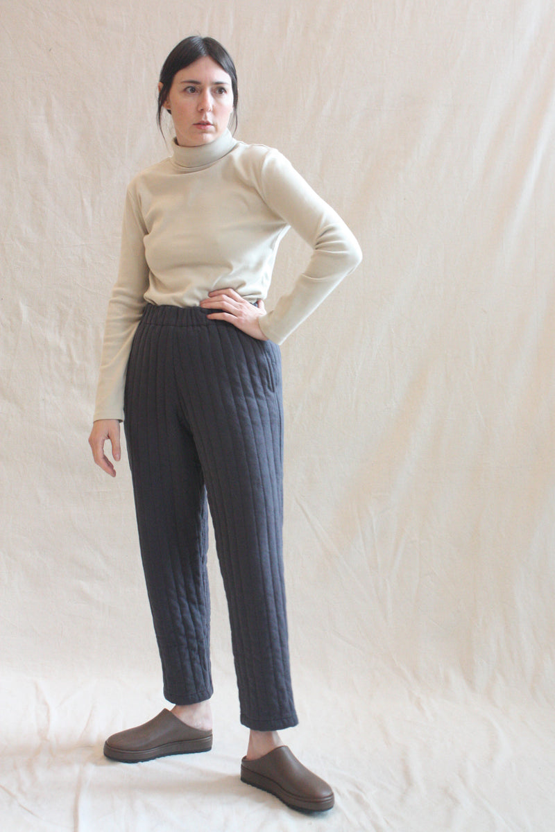 Quilted Easy Pants Dark Navy