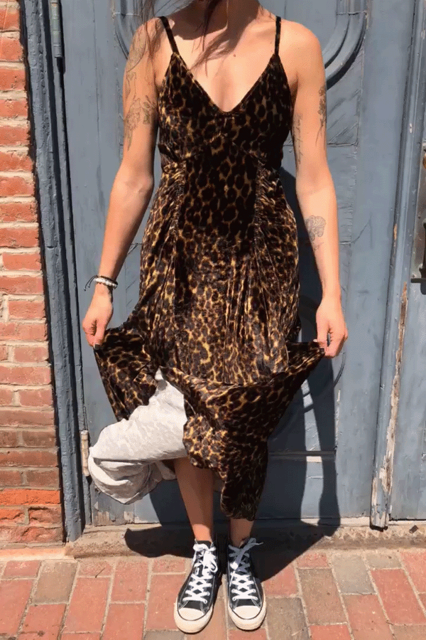 Lea Dress Velvet Leopard