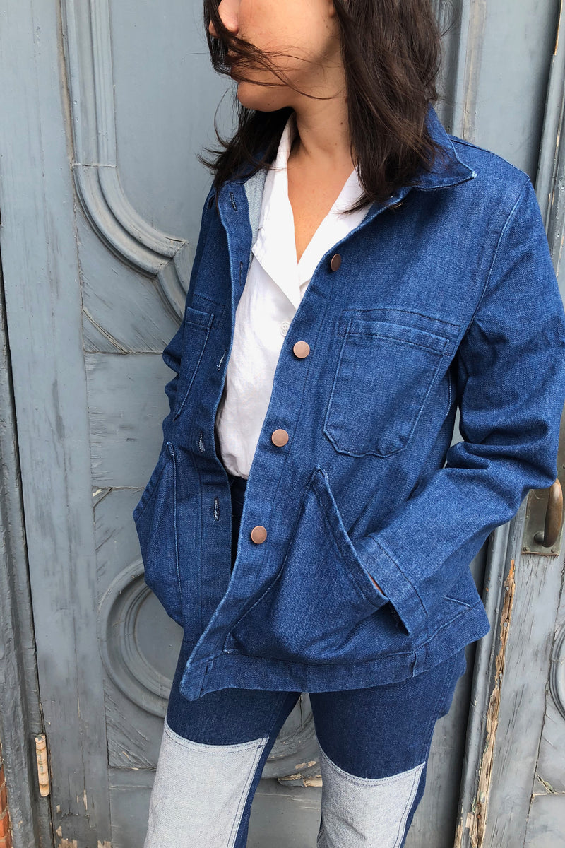 Triangle Pocket Jacket Blue