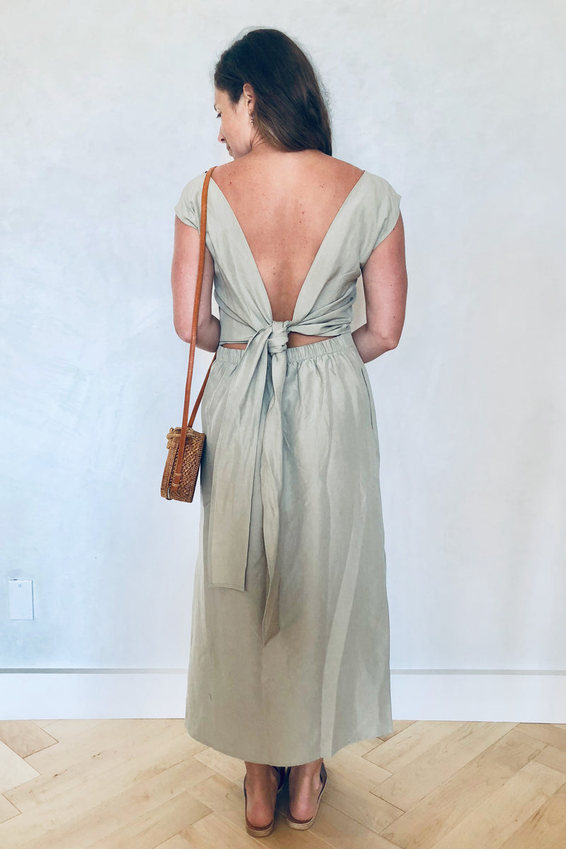 La Piedra Dress Stucco Silk Linen