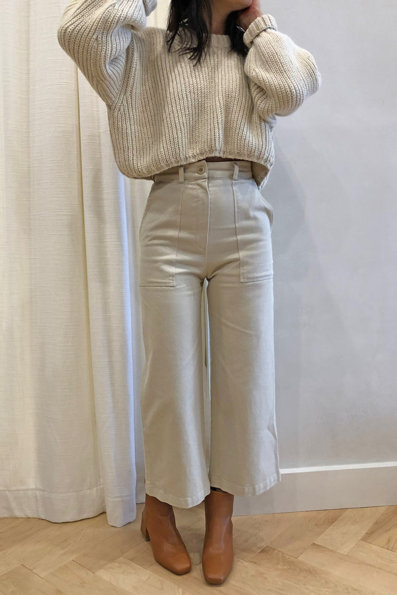 Crop Crew Sweater Natural