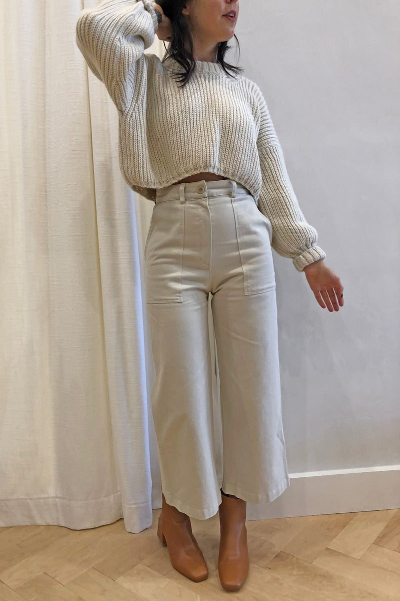 Crop Crew Sweater Natural