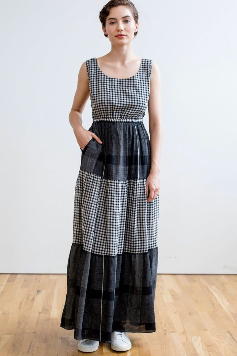 Gema Tier Dress Black & White Chex