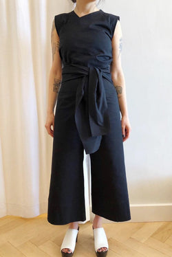 Carrell Jumpsuit Black Cotton Canvas