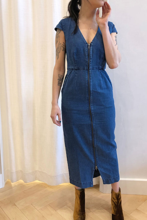 mara hoffman denim dress Scout Top Denim Blue Stripe Rhoan