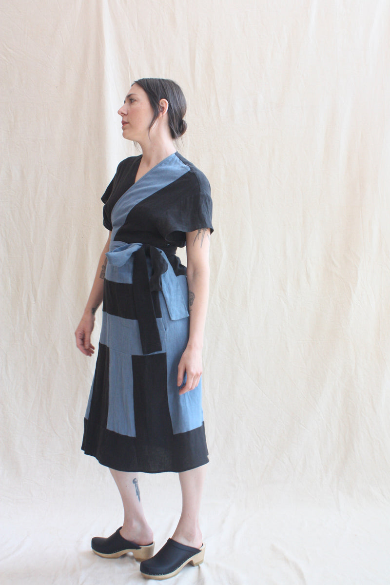 Becky Dress Black and Denim